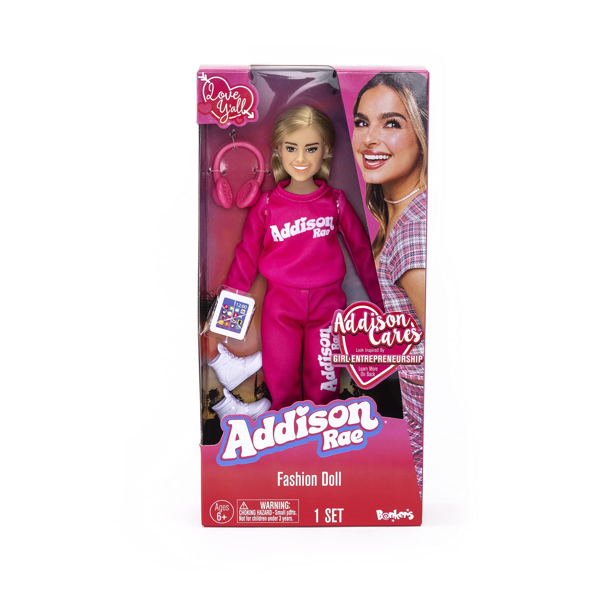 Addison Rae Fashion Doll - Comfy; Trendsetting Style; Contains 11” Doll and Accessories, Including Headphones, Tablet, and Sneakers
