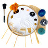 Zen Garden for Desk, Sand Tray Therapy Kit,Zen Gift Set,Japanese Desktop Mini Zen Garden, Zen Office Décor & Home Meditation - 3 Stamp Spheres