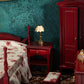 SAMCAMI Miniature Dollhouse Furniture - Victorian Wooden Dollhouse Furniture Set for Dollhouse Bedroom Incl Classical Bed, Bedside Table, Table Lamps