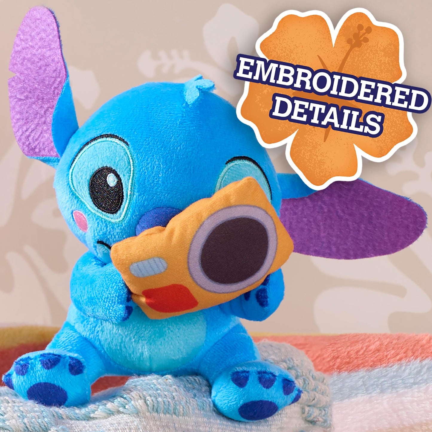 Disney Stitch that’s So Stitch Small 7-inch Plush with Camera Stuffed Animal, Soft Material, Kids Toys for Ages 2 Up by Just Play