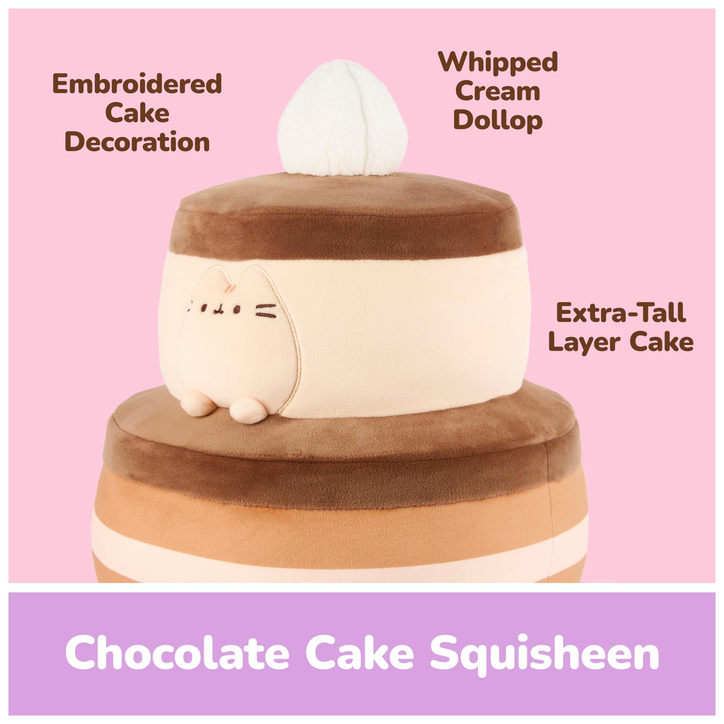 GUND Pusheen Chocolate Cake Squisheen 11-Inch Squishy Plush Toy; Ages 8+