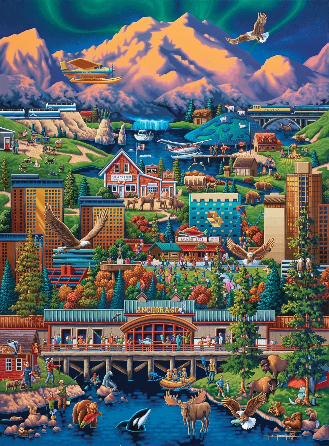 Buffalo Games - Eric Dowdle - Anchorage - 1000 Piece Jigsaw Puzzle for Adults -Challenging Puzzle Perfect for Game Nights - Finished Size is 26.75 x