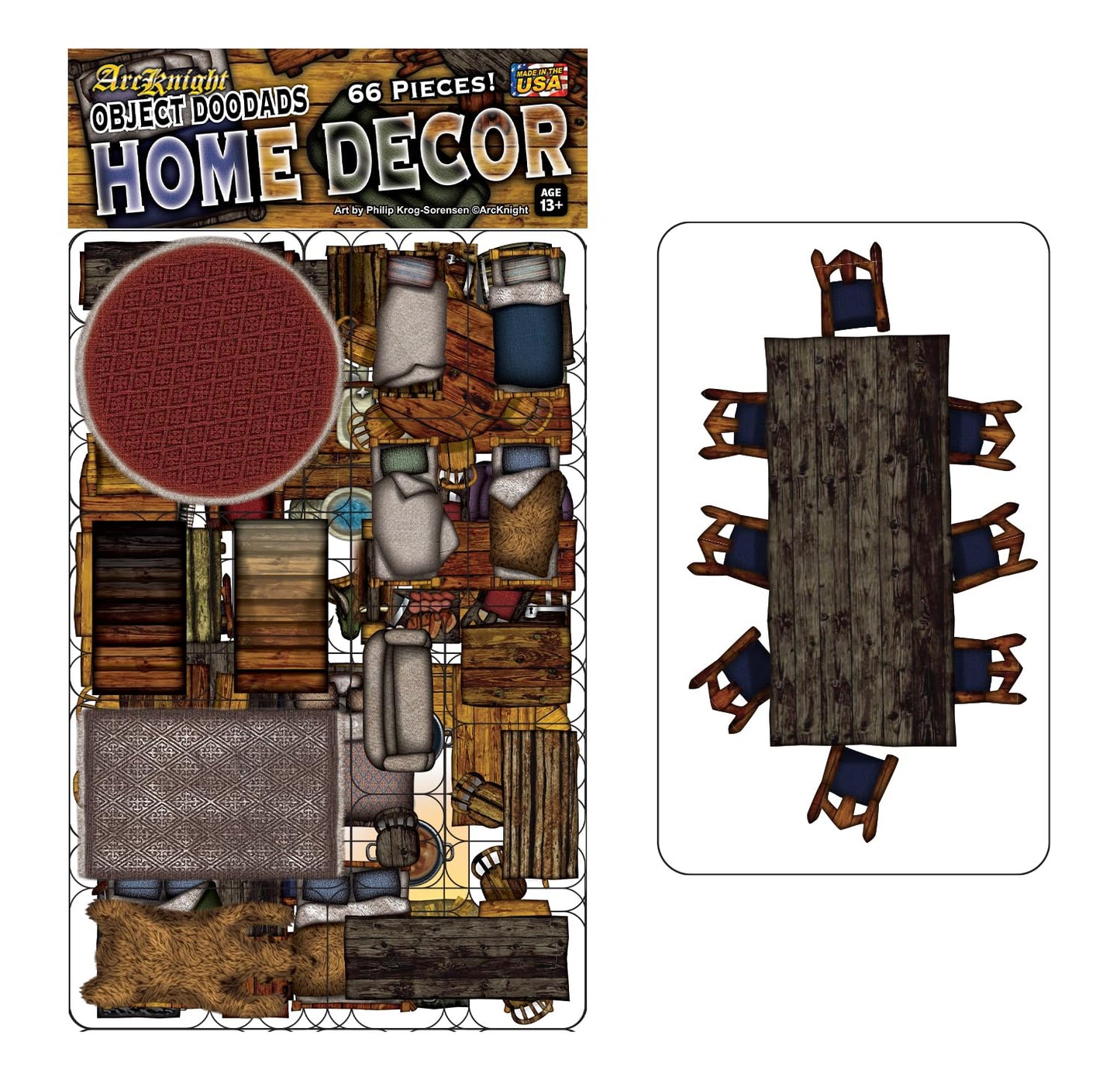 Home Decor - 66pc Double-Sided Furniture & Prop Pieces for Starters & Masters Alike - Roleplaying Objects for Dungeons & Dragons - Immersive Map