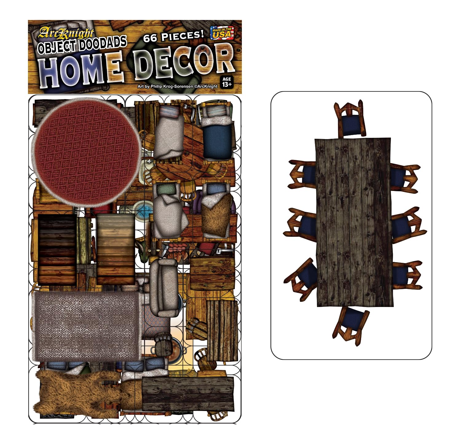 Home Decor - 66pc Double-Sided Furniture & Prop Pieces for Starters & Masters Alike - Roleplaying Objects for Dungeons & Dragons - Immersive Map