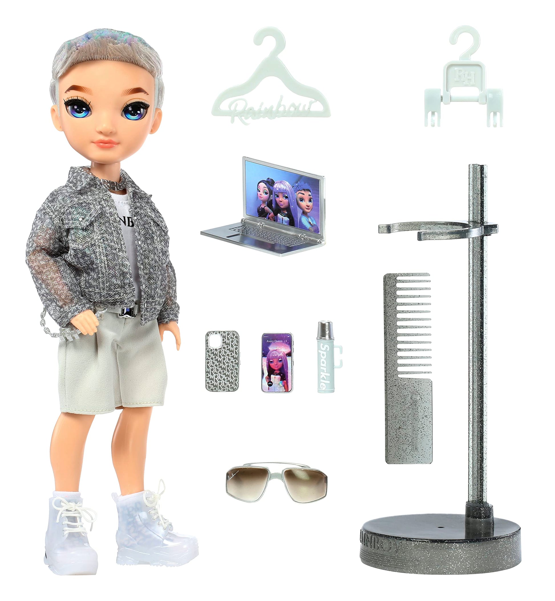 Rainbow High Aidan- Purple Boy Fashion Doll. Fashionable Outfit & 10+ Colorful Play Accessories. for Kids 4-12 Years Old and Collectors.