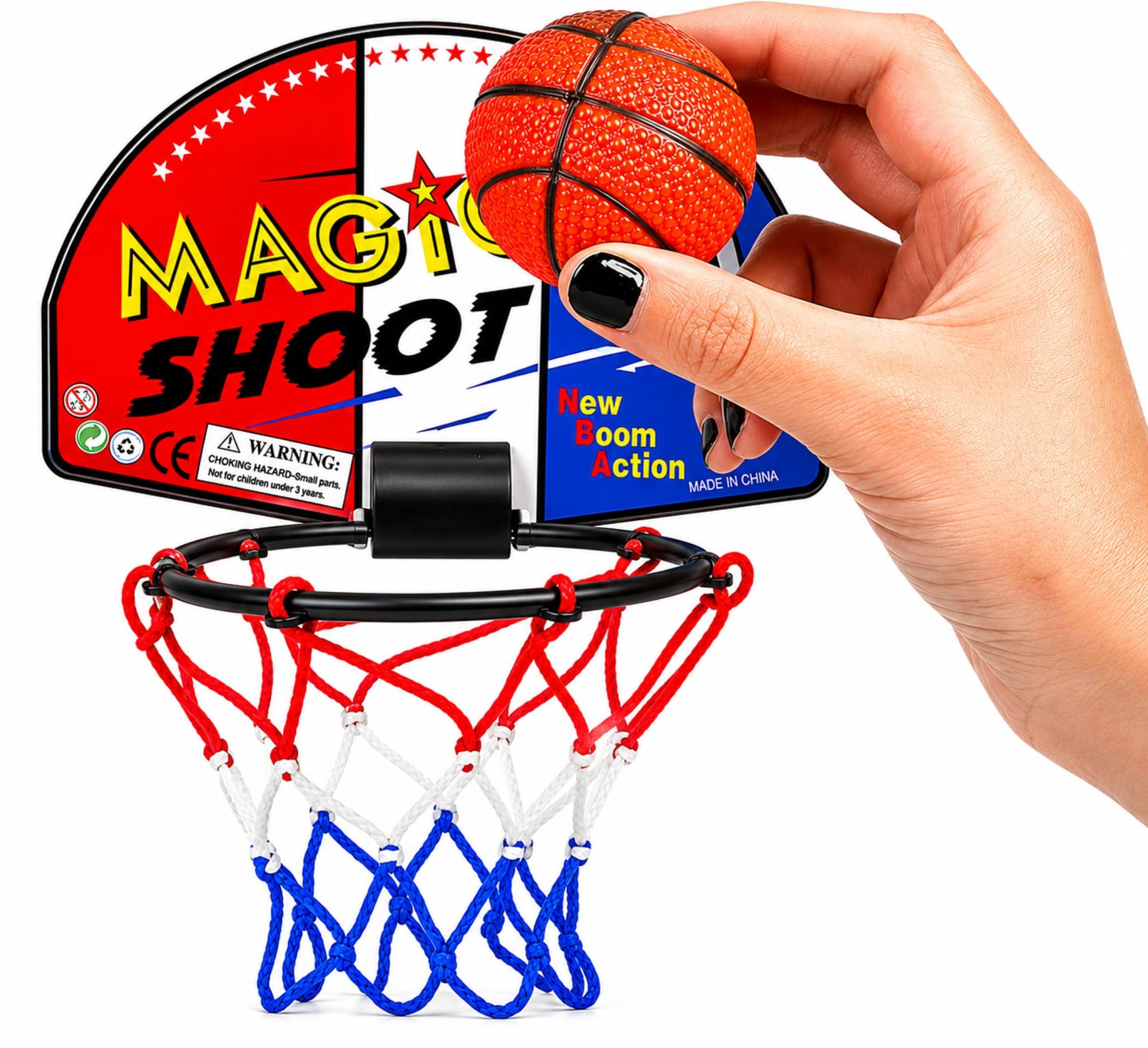 ArtCreativity Mini Basketball Game (12 Sets) Each Set Includes 1 Mini Ball, 1 Back Board Net, & Mounting Tape, Indoor Basketball Hoop for Kids