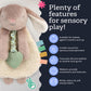 Itzy Ritzy - Itzy Lovey Including Teether - Baby Lovey with Teether, Textured Ribbons & Dangle Arms - Features Crinkle Sound, Sherpa Fabric and Minky