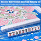 ADAH American Mahjong Set with 166 Tiles, 4 All-in-One Rack/Pushers, Premium Melamine Scratch-Resistant Tiles, Embroidered Blue Travel Case - Complete