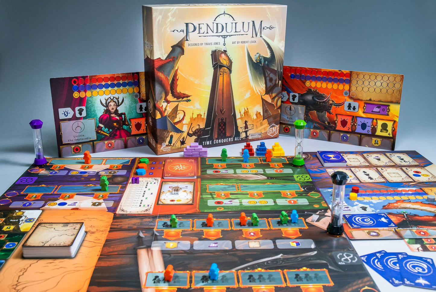 Stonemaier Games: Pendulum by Travis P Jones | A Worker Placement, Time-Optimization Strategy Board Game | Time is The Most Precious Resource as You