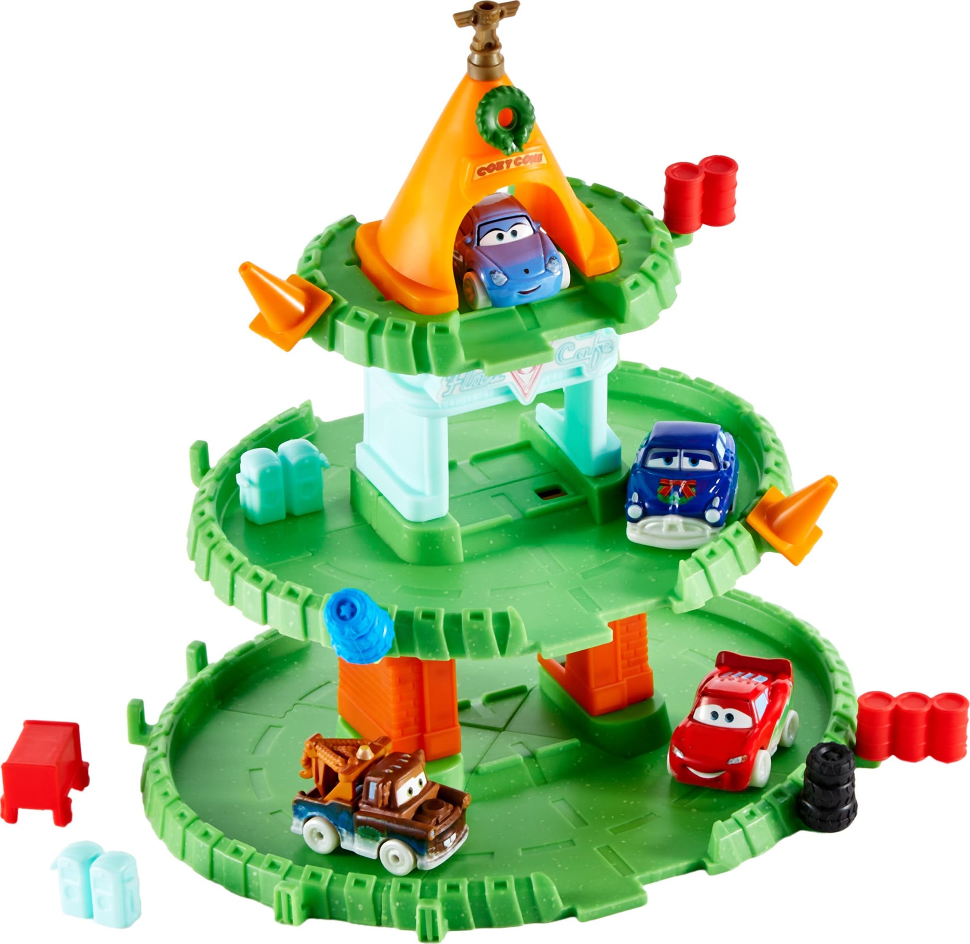 Mattel Disney Pixar Cars Mini Racers Advent Calendar, 25 Surprises Include 4 Mini Toy Cars & Reconfigurable Playset