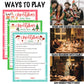 KMLIFE 63 Pcs Christmas Trivia Party Game Cards, 3 Themes Xmas Holiday Guessing Activity for Adults Families Friends, Kids, Groups and Coworkers