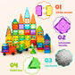 cossy 120Pcs Magnetic Tiles Magnetic 3D Building Blocks Set Educational Construction Toys for 3 4 5 6 7 8 Year Old Boy and Girl with Stronger Magnets