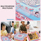 33" Aesthetic Mahjong Mat with Rules for Table (Rolled, Blue Peony)