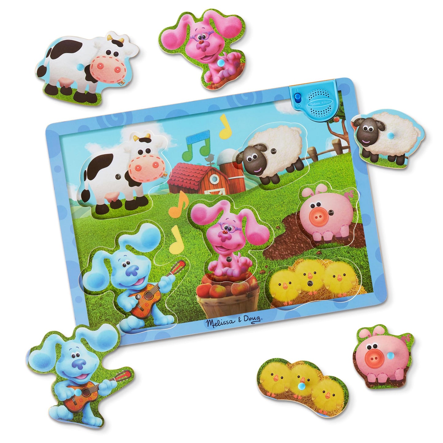Melissa & Doug Blue's Clues & You! Wooden Sound Puzzle - Musical Farm (6 Pieces)