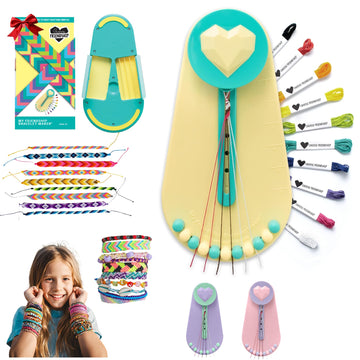 Choose Friendship Bracelet Making Kit - DIY Craft Loom for Kids Ages 8+, New & Improved Design, Includes 20 Threads, Makes 8 Bracelets, Yellow “Taffy”