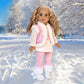 Snowflake - 4 Piece 18 inch Doll Outfit - Leggings, Tunic, Vest and Boots - (Doll Not Included)