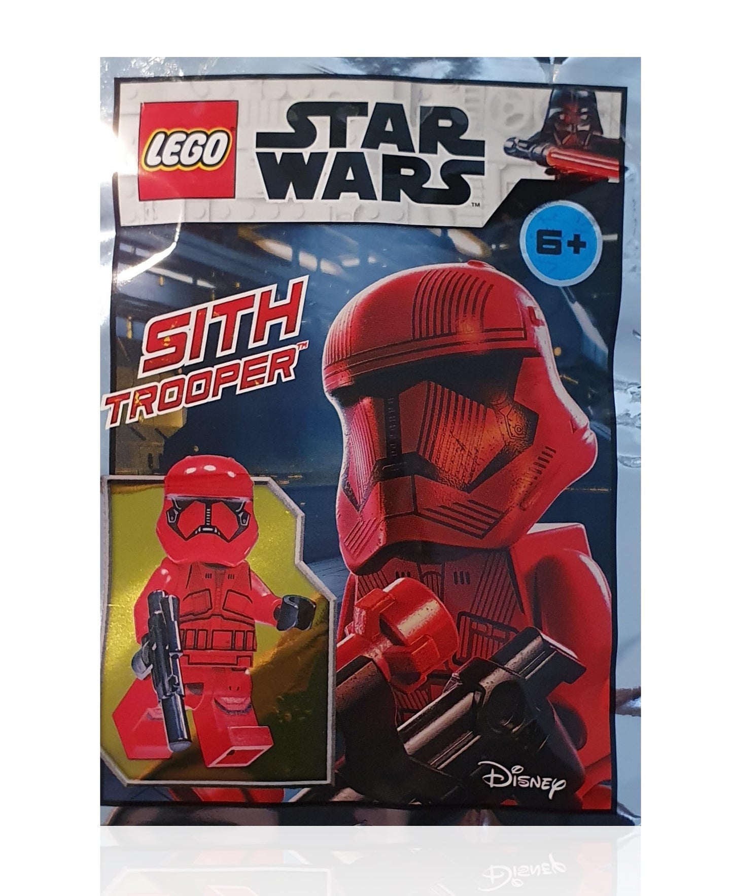 LEGO Star Wars Episode 9 The Rise of Skywalker Minifigure - Red Sith Trooper (with Blaster) and Minifigureland Tile 75256, SW1065