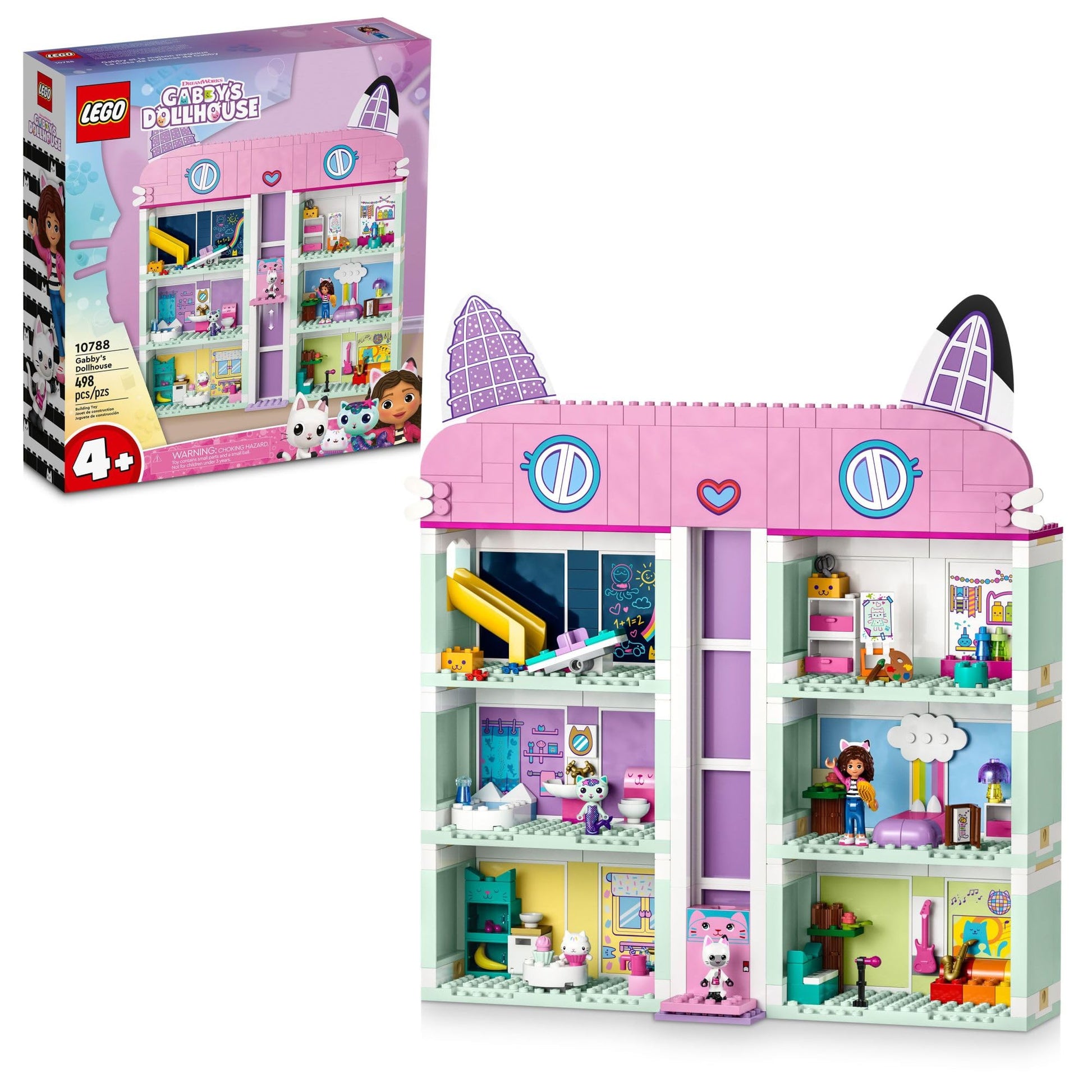 LEGO Gabby's Dollhouse Building Toy - Pretend Play Toy Figures & Playsets for Girls & Boys, Ages 4+ Years - Gift for Birthdays - 8 Room Dollhouse W/ 4