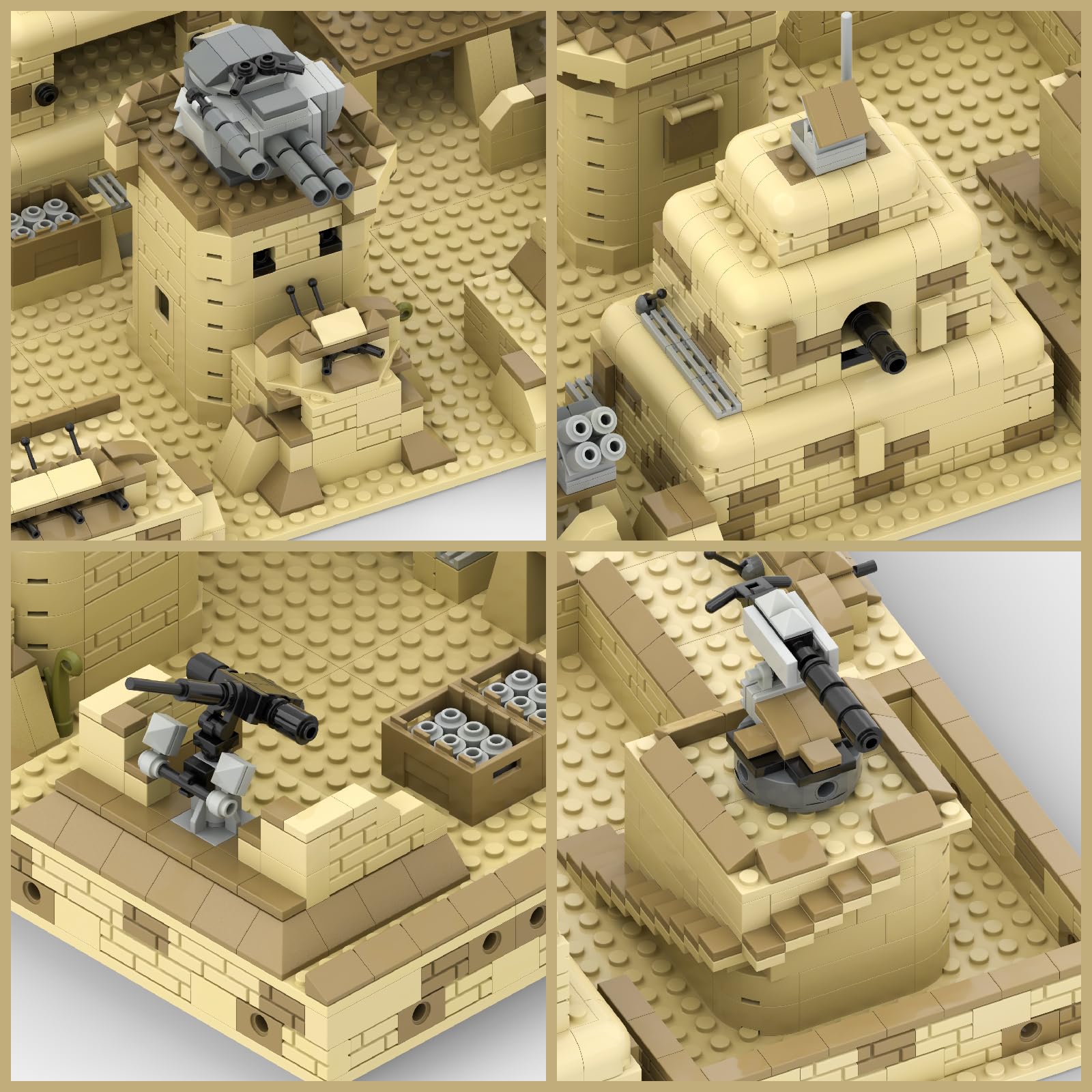 ZECHOCHOZE 1000+ Pcs Military Base Building Brick Sets for Army Mini Figure War Accessories, Include Defence Base Guard Tower, Various Heavy Weapons