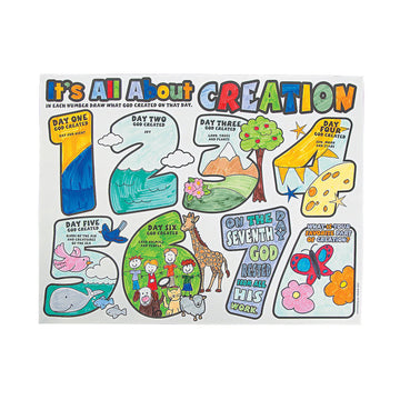 Fun Express Color Your Own All About Creation Poster - Set of 30 - Religious Crafts for Kids and Sunday School Activities VBS 2026