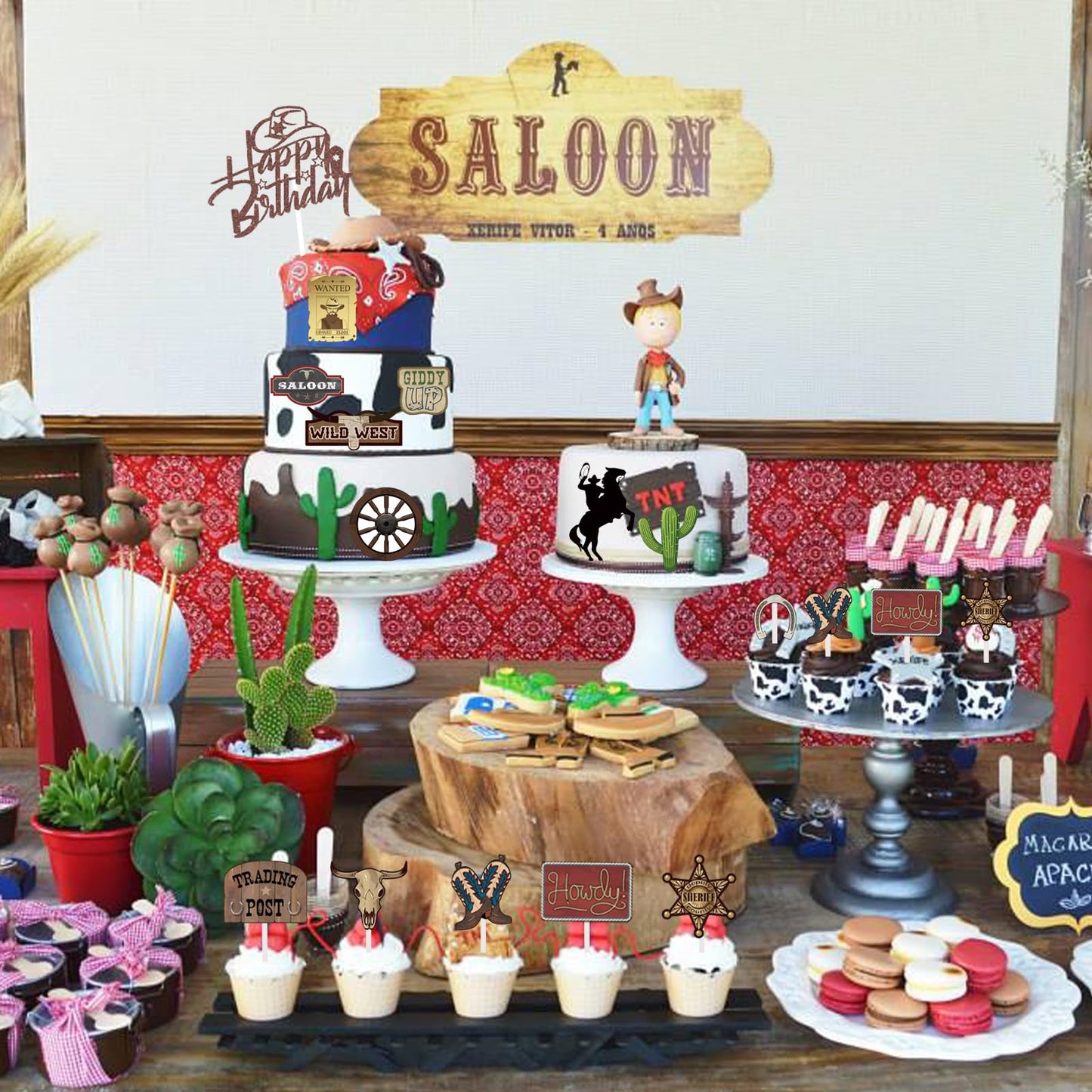 Cowboy Cake Toppers Glitter Cowboy Hat Cake Decorations Party Decoration