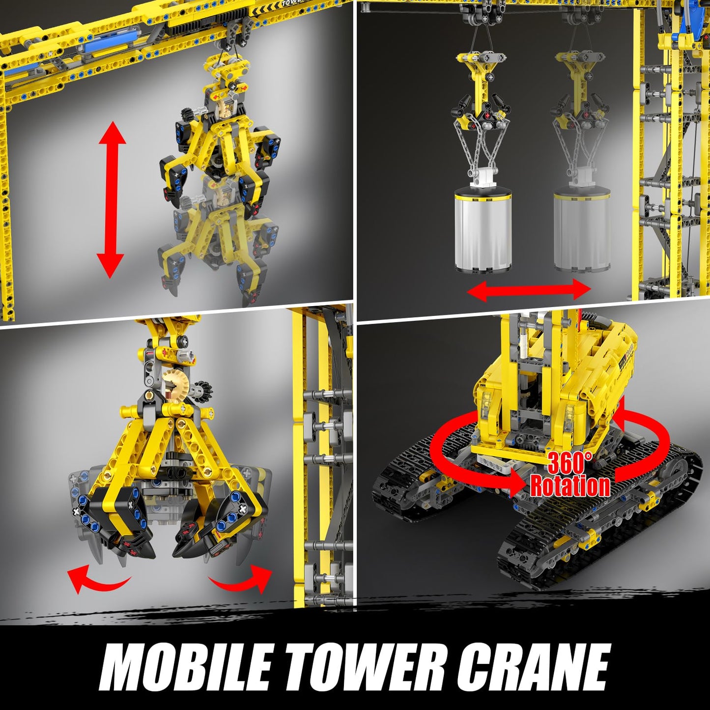Mould King 17059 Technik Crawler Crane Advanced Building Sets, MOC Mobile Construction Model Toy with APP Remote Control for 14+ Teen/Adults, Large