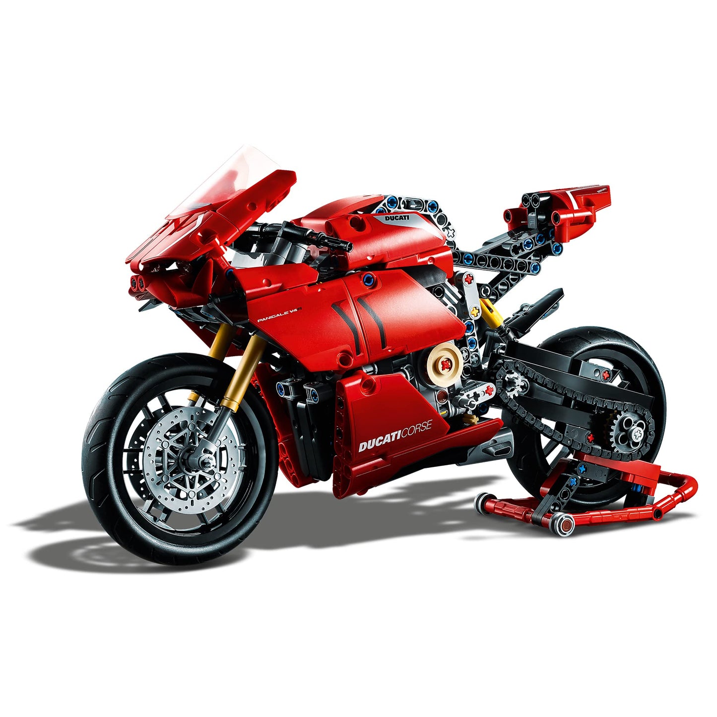 LEGO 42107 Technic Ducati Panigale V4 R Motorbike, Collectible Superbike Display Model Building Kit with Gearbox and Working Suspension, Gift Idea, 10