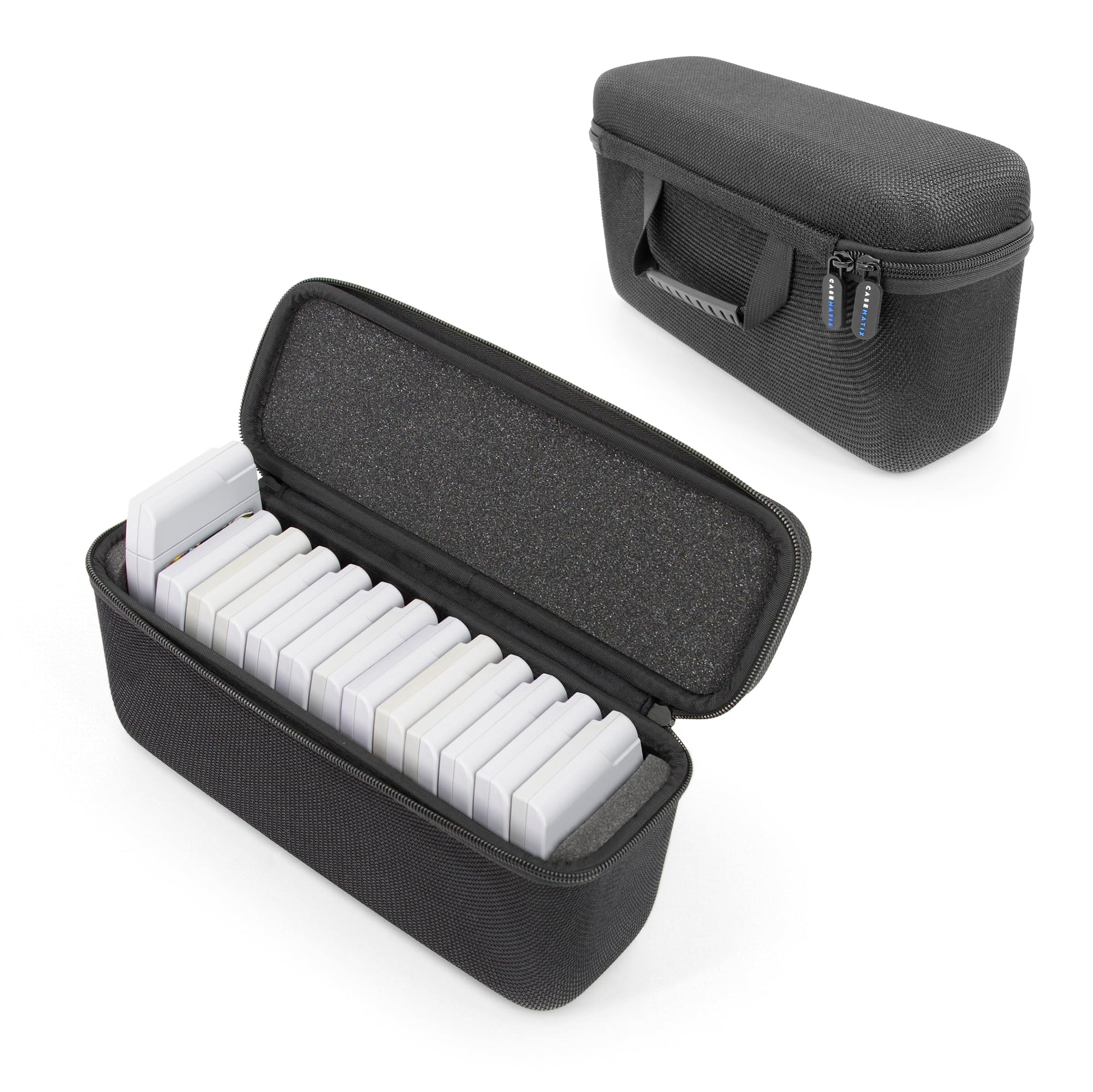 CASEMATIX N64 Game Cartridge Storage Case Compatible with 12 Nintendo 64 Game Cartridges, Retro Video Game Organizer with Padded Game Holder, Carry