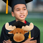 DolliBu Moose Graduation Plush Toy - Soft Huggable Graduation Stuffed Animal Dress Up with Gown and Cap with Tassel Outfit with Personalization - 6
