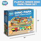 Playful Minds Dino Park Train Puzzle Playset - 60 Pc Build and Play Railway Set for Toddlers and Kids Ages 3-5 - EVA Foam Puzzle Track with Motorized