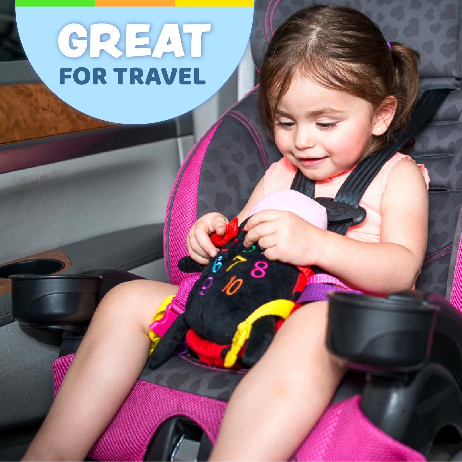 Buckle Toys - Becky Ladybug Stuffed Animal - Montessori Learning Activity Sensory Processing Toy - Develop Motor Skills and Problem Solving - Autism