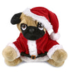 DolliBu Santa Pug Dog Stuffed Animal Plush Toy - Super Soft Dog Plush Dress Up with Red Santa Claus Outfit, Perfect Holiday 10 Inches