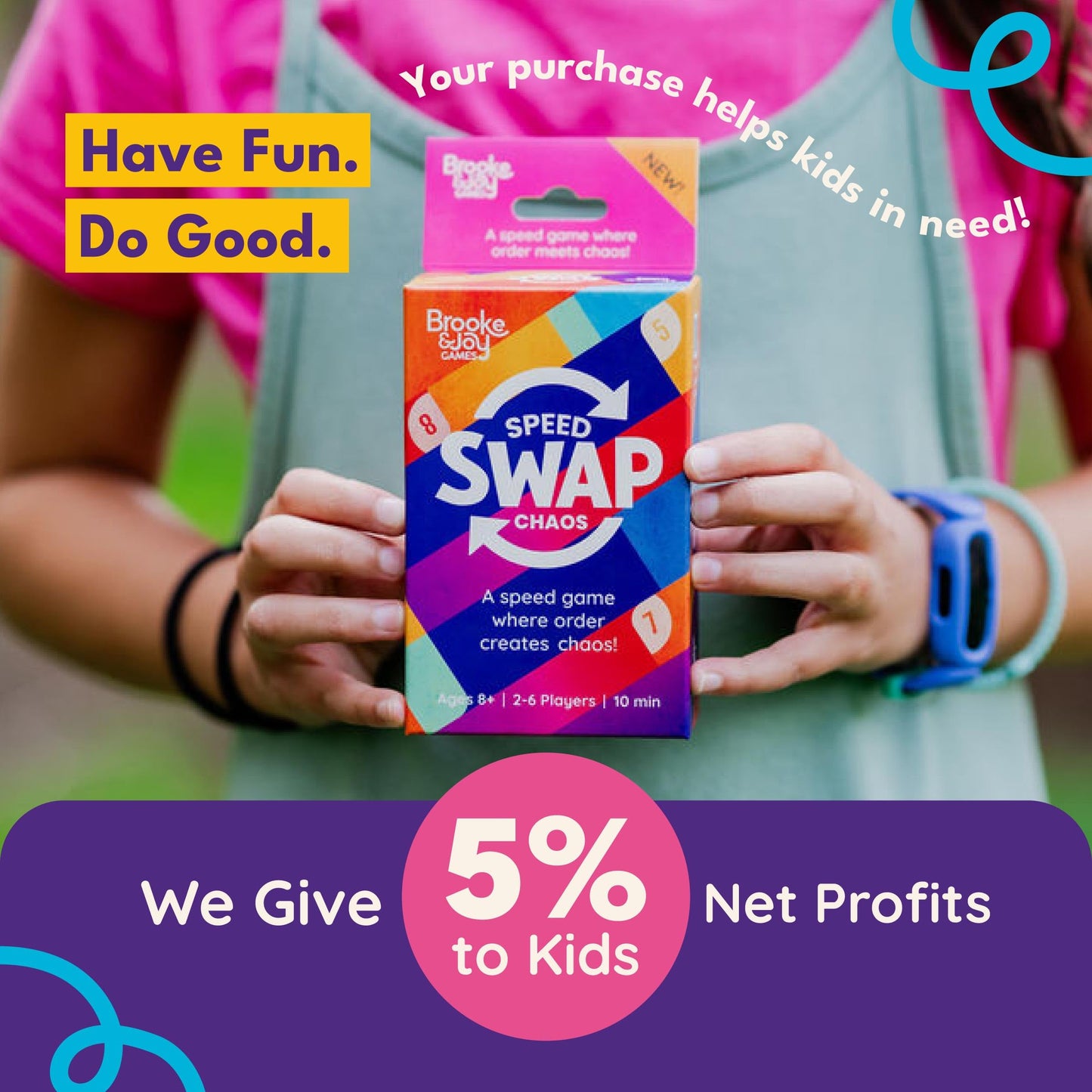 Brooke & Joy Games - Speed Swap Chaos - Where Order Creates Chaos! Fast, Fun Family Card Game for Kids, Teens & Adults, Easy to Learn, Perfect