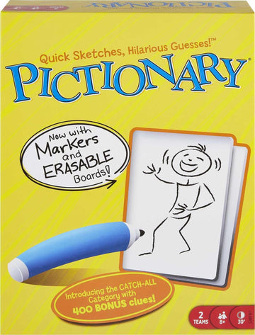 Mattel Games Pictionary Classic Board Game of Drawing & Guessing for Families & Game Night, Team Play with Unique Catch-All Category for Players 8+