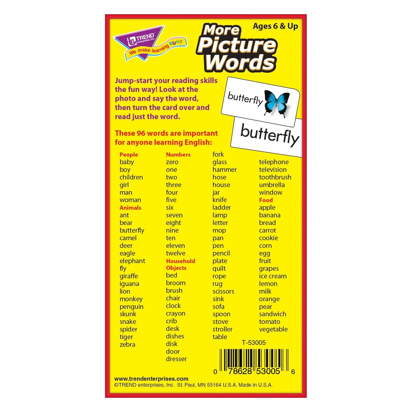 Trend Enterprises: More Picture Words Skill Drill Flash Cards, Great for Skill Building and Test Prep, Photo Cues, Builds Vocabulary, 96 Cards