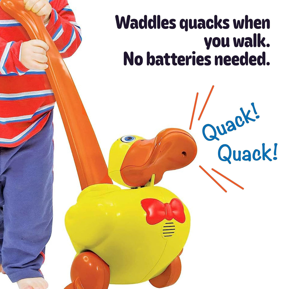 Waddles the Waddle Duck - Baby to Toddler Push Toy with Quacking Sounds and Waddling Action, Walking Toy for 1-3 Year Olds, Great for 1 Year Old