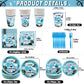 147Pcs A Little Boo Is Almost Due Baby Shower Boy Little Boo Baby Shower Decorations Boy Halloween Plates and Napkins Blue Halloween Tableware