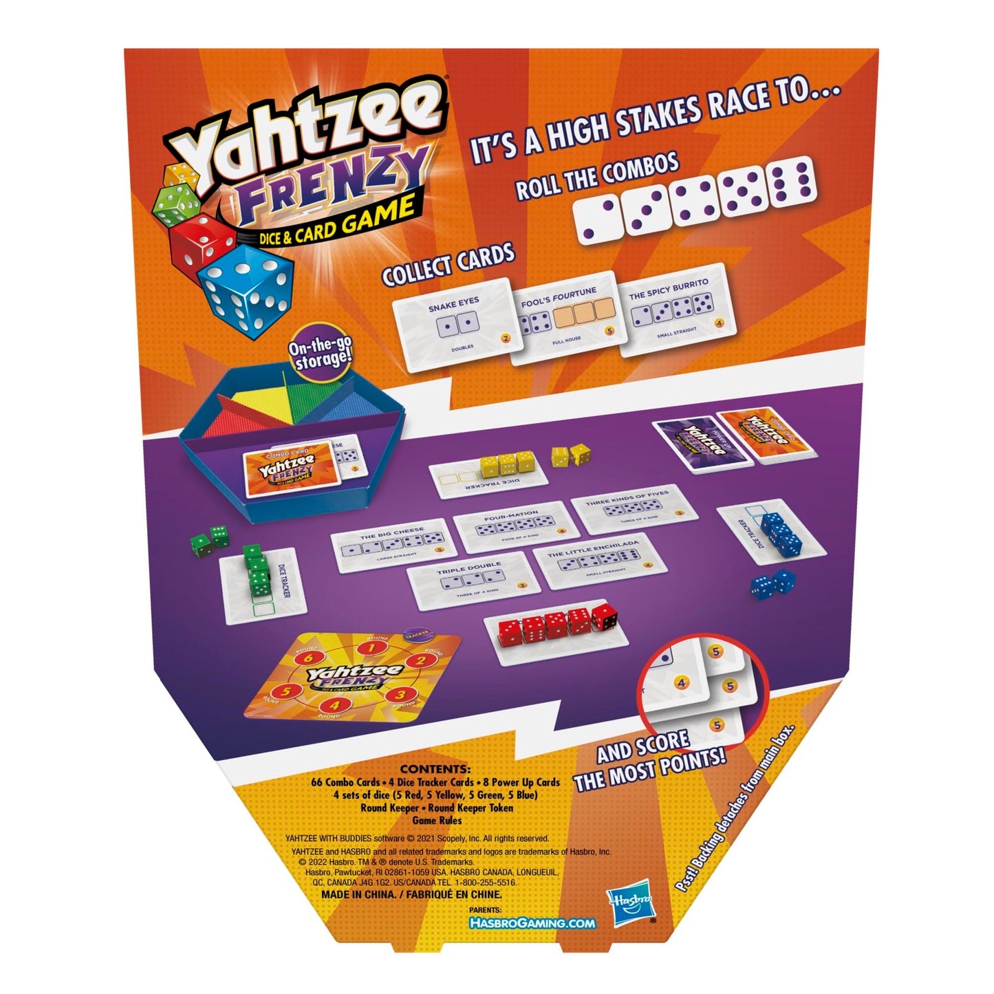 Hasbro Gaming Yahtzee Frenzy Dice & Card Game, Fast-Paced Dice Game, Card Games for Families and Kids, Easy to Learn Family Games, for 2 to 4 Players