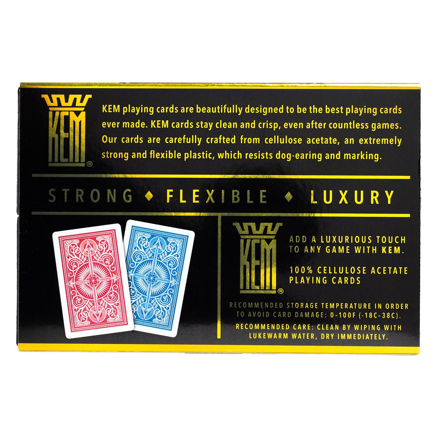 KEM Arrow Red and Blue Plastic Playing Cards, Standard Index, Bridge Size, Premium, Casino Grade Poker, 2 Decks