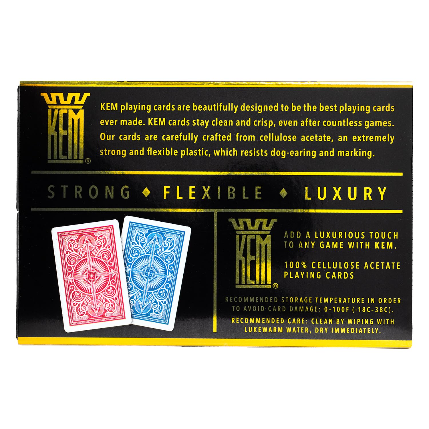 KEM Arrow Red and Blue Plastic Playing Cards, Standard Index, Bridge Size, Premium, Casino Grade Poker, 2 Decks