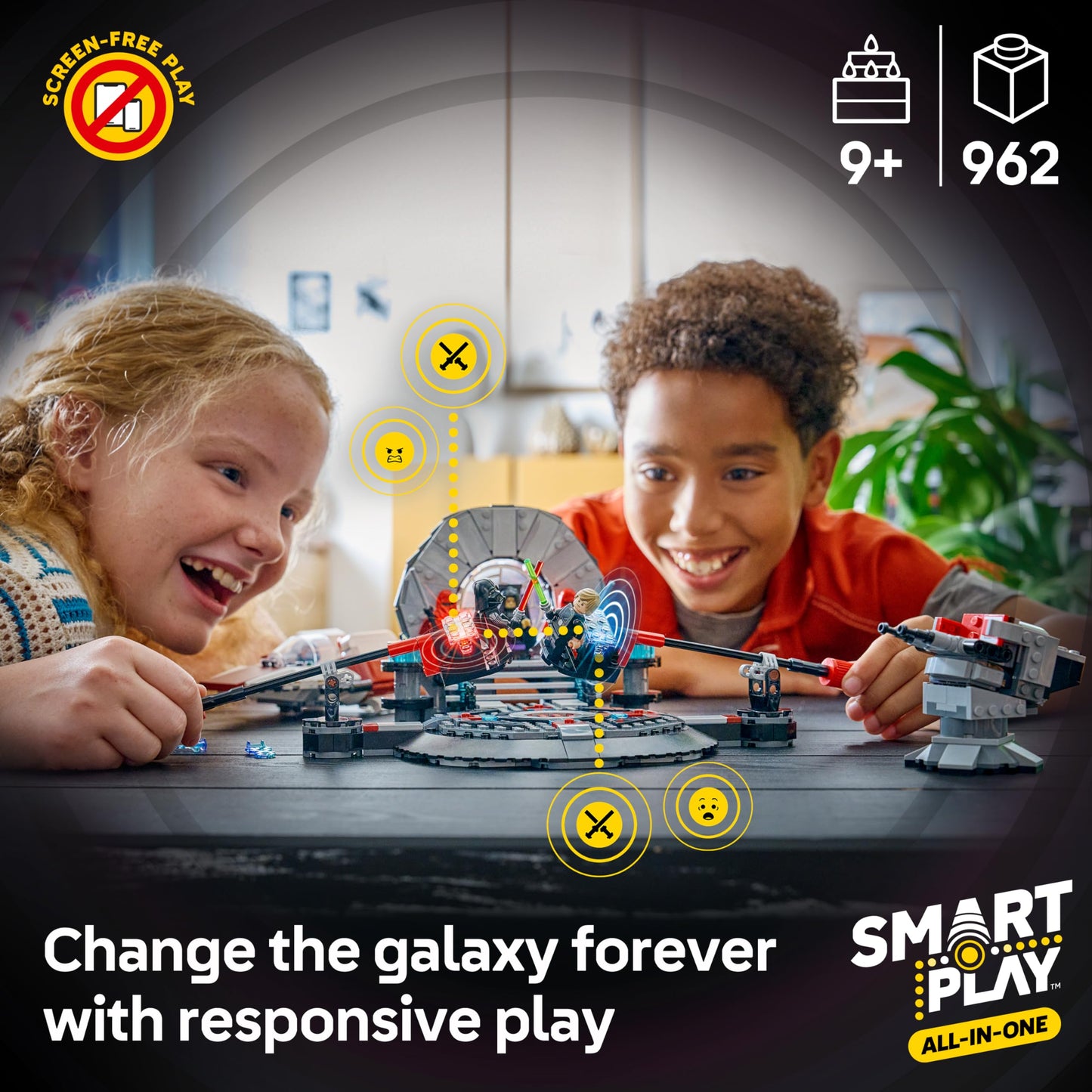 LEGO Star Wars SMART Play: Throne Room Duel & A-Wing Interactive Building Toy - All-in-One Set - Reacts to How You Move and Play with a SMART Brick