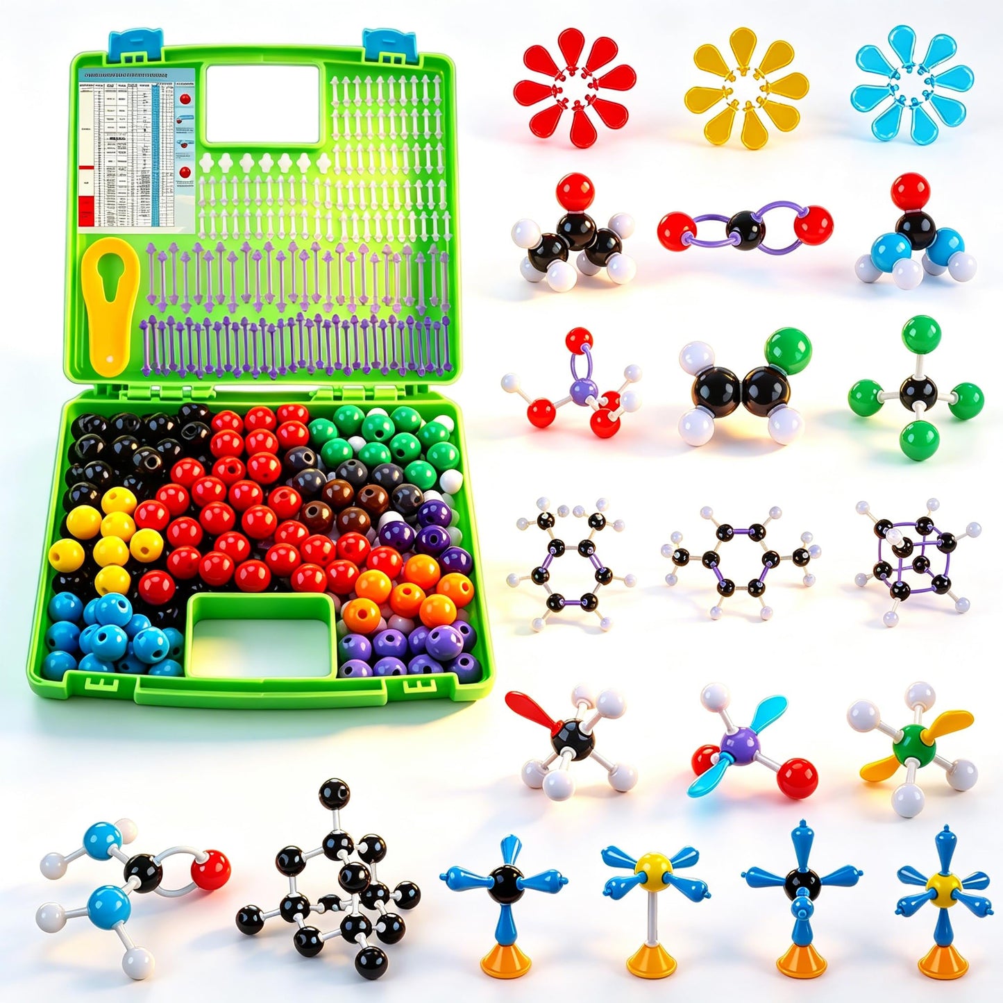 EXBEPE 406 Pcs Chemistry Molecular Model Kit,Organic & Inorganic Molecule Building Set,STEM Educational Science Supplies for Middle High School