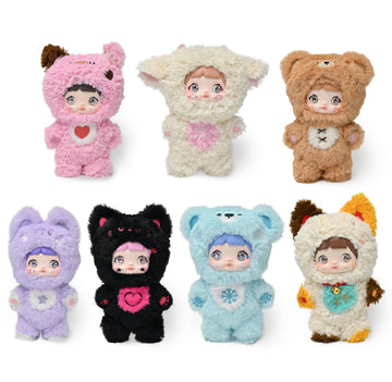 Mckkymi Plush Blind Box, Kawaii Nommi Cute Series Stuffed Blind Box Doll 6 PCS, Kawaii Mystery Plush Toys Collectible for Birthday Gift,Christmas