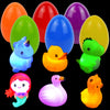 JOYIN 6 Pcs Pre-Filled Easter Eggs with Light-up Floating Bath Toys for Kids Toddler Eggs Hunt, Basket Stuffers/Fillers, Filling Treats, Party Favor