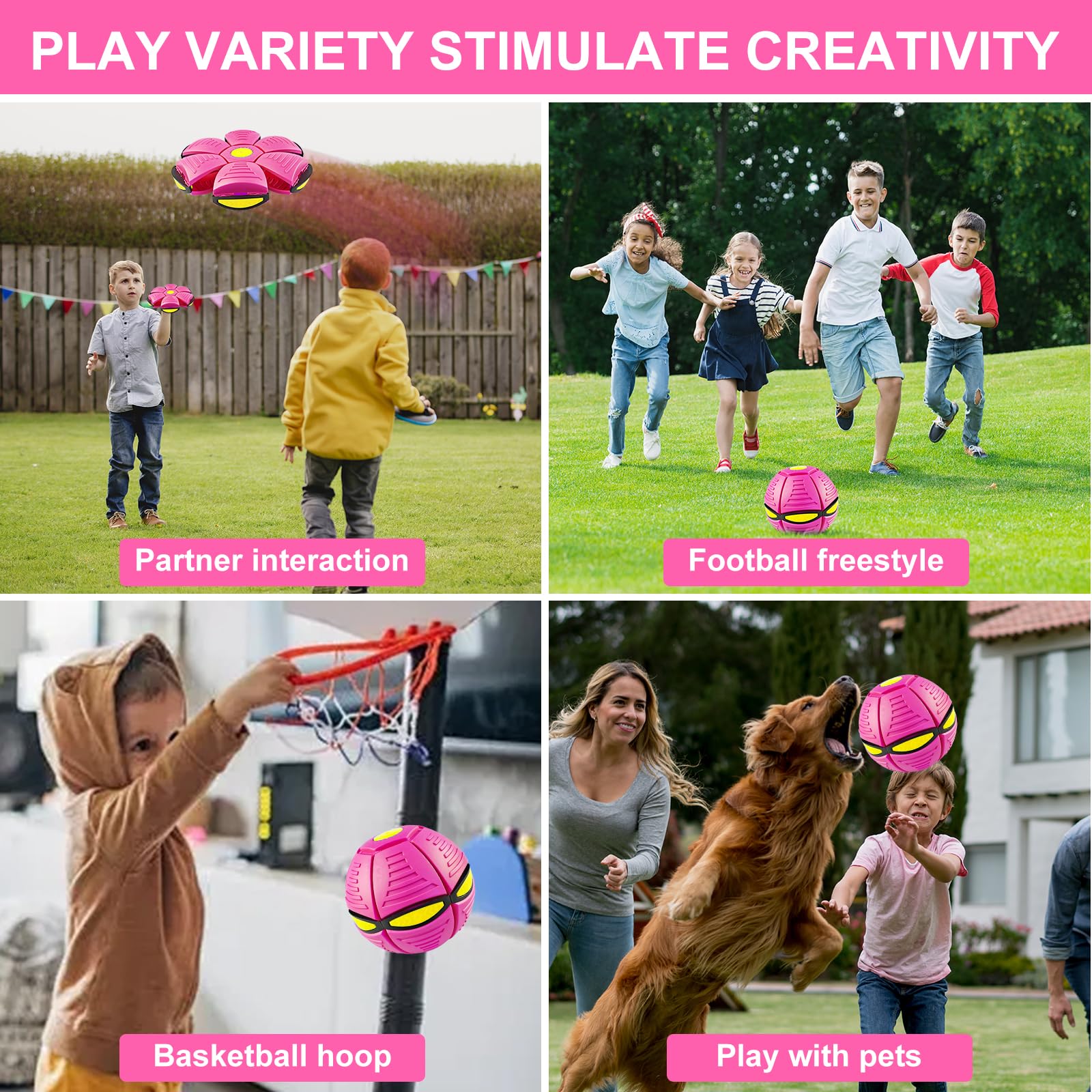 BHPWZB Magic Ball Pop Up Balls Light-Up - Magic Bouncing Pop Up Toy with Bright Motion Lights Dual-Form Magic Meta Ball Bouncy Balls for Indoor