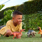 Mattel Jurassic World Rebirth Wild Roar Dinosaur Toy, Aucasaurus with Tail Controlled Chomp, Posable Multi Direction Attack & Sound, Digital Play