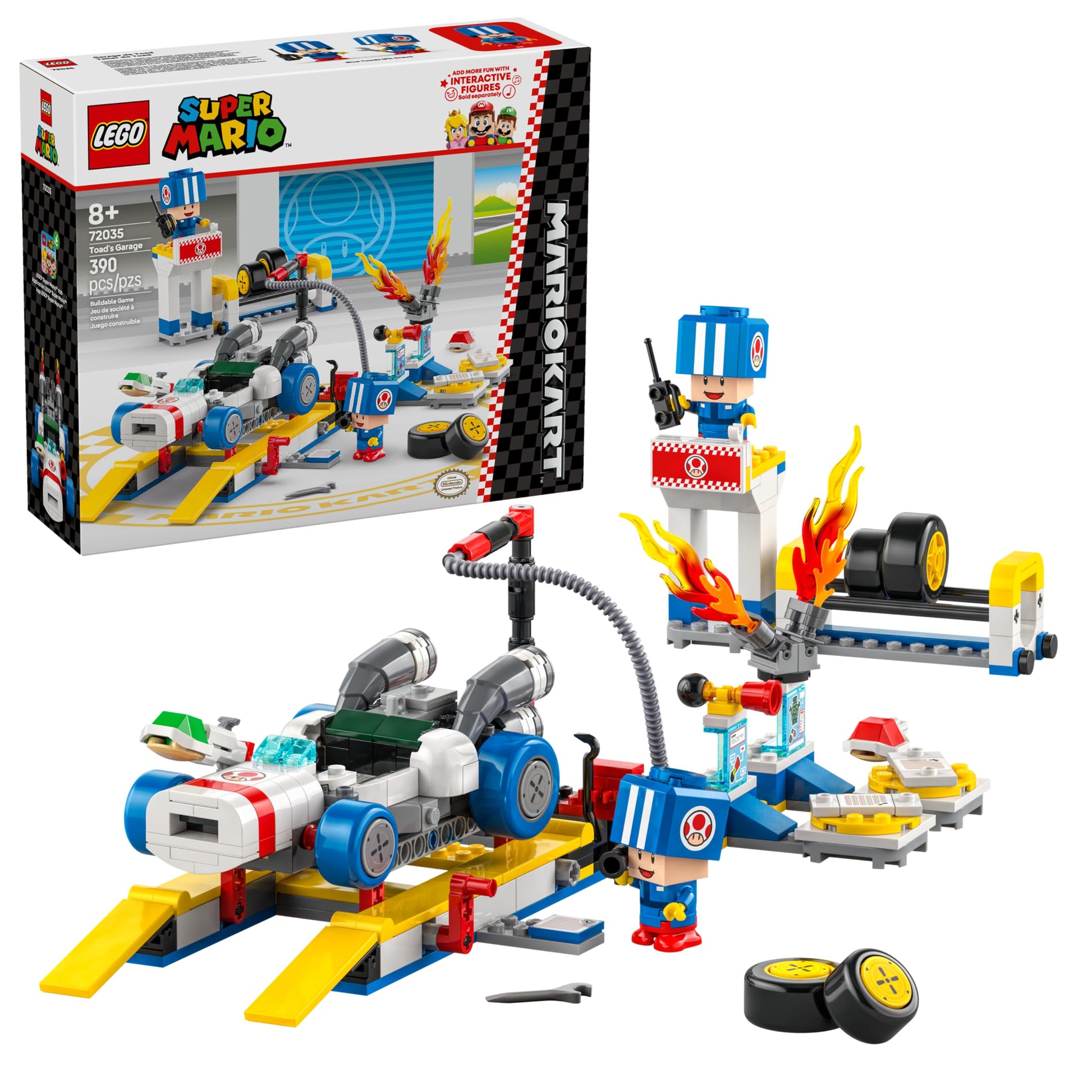 LEGO Super Mario: Mario Kart Toad's Garage - Nintendo Toy Building Set for Kids, Boys & Girls, Ages 8+ - Collectible Mario Kart Toy for Fans with 2