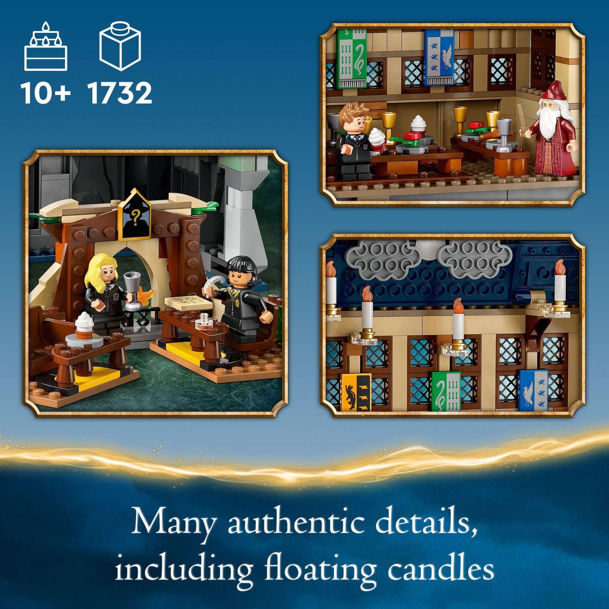 LEGO Harry Potter Hogwarts Castle: The Great Hall, Castle Toy Playset with 11 Minifigures, Harry Potter Collectible, Magical Gift for Boys, Girls or