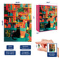 Coffee Cat Library (No. 12) - 1000 Piece Animal Jigsaw Puzzle for Adults | Printed in USA | Satin Low-Glare Finish | Random Ribbon Cut | Bonus Poster