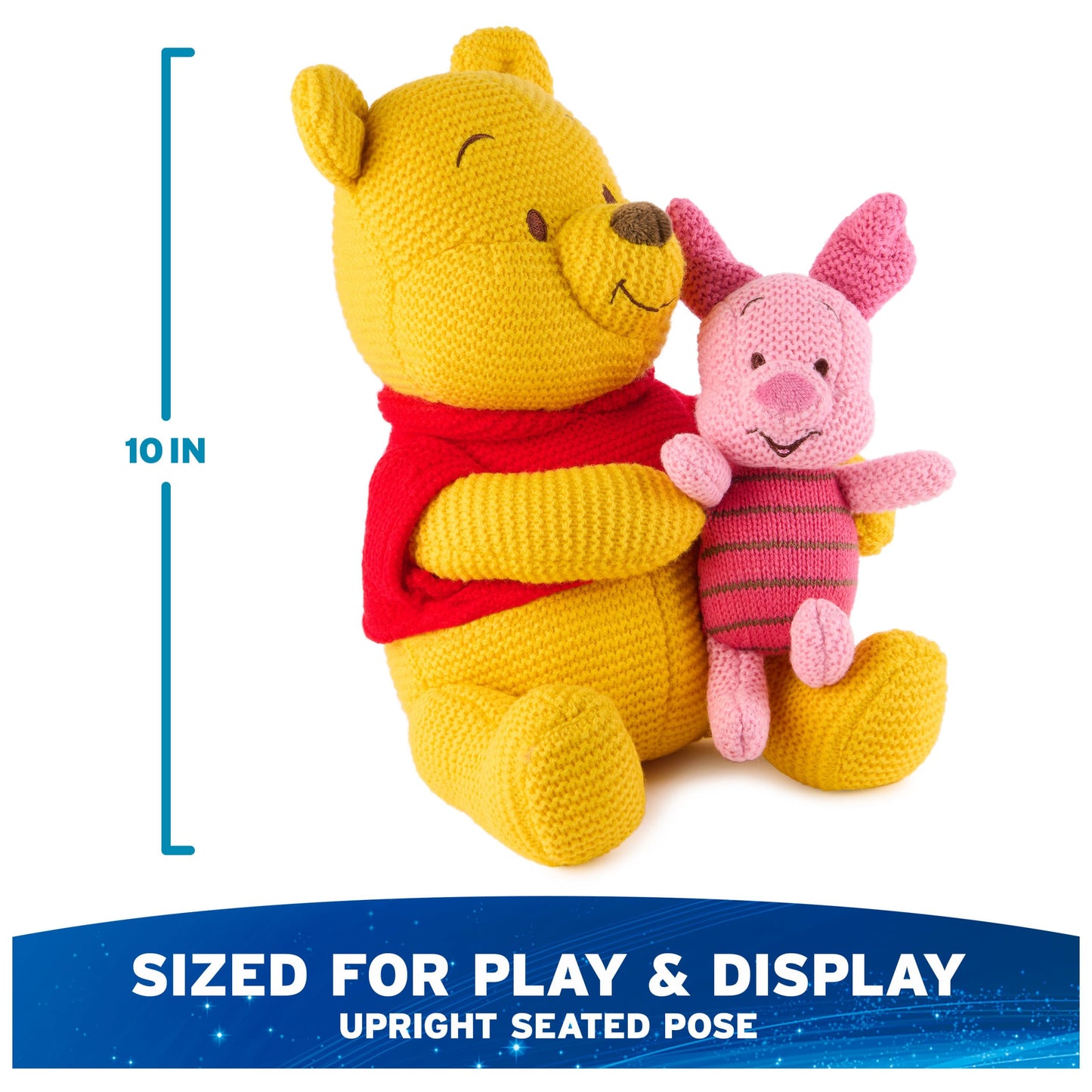 GUND Disney Winnie the Pooh and Piglet 10-Inch Knit Plush Toy for Ages 1+